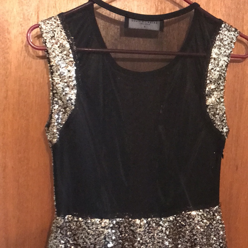 akira black and gold dress GLISTENIN IN GOLD BLAZER DRESS – AKIRA main image 1